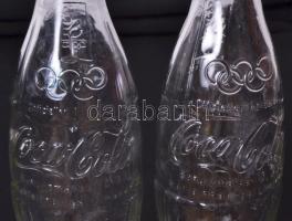 1996 2db német nyelvű reklámos üveg az atlantai olimpia hivatalos támogatójaként szereplő Coca-Cola ...