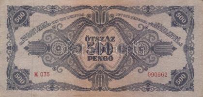 1945. 500P (10x) közte 5db orosz "P" betű helyett magyar "N" betű T:II,II-,III