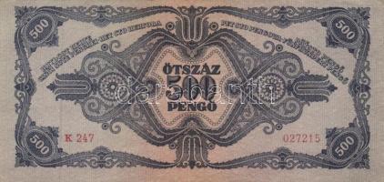 1945. 500P (10x) közte 5db orosz "P" betű helyett magyar "N" betű T:II,II-,III