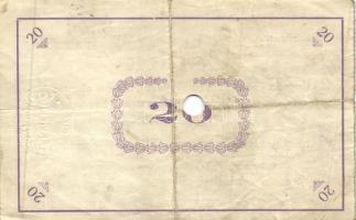 Pápa 1919. május 8. "Pápai csekk" 10K "A/C" (5x) + 20K "B" (5x) + 50K ...