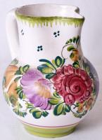 Kézzel festett, jelzett osztrák kerámia mosdótál kancsóval / 
Hand painted Austrian ceramic wash bow...