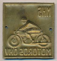 ~1950. "MHS(Magyar Honvédelmi Sport Szövetség) Motoros ÖHV" szögletes lemez jelvény, felva...