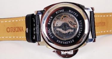 Orkina Automatic mechanikus férfi karóra bőrszíjjal, díszdobozban / 
Orkina Automatic mechanic men&#...