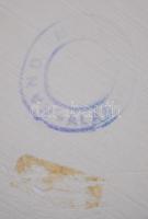 Bikafej, kézzel faragott, alabástrom, jelzett, m:24 cm / Bull's head from alabaster