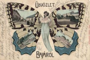 Baja pillangó, Arany János utca, Tóth Kálmán tér, városi színház, Sugovica (EB)