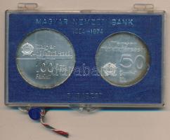 1974. 50Ft Ag + 100Ft Ag "50 éves az MNB" T:BU eredeti MNB plombált plasztiktokban!