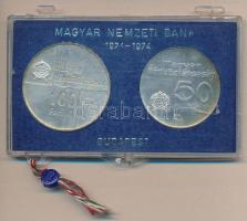 1974. 50Ft Ag + 100Ft Ag "50 éves az MNB" T:BU eredeti sérült MNB plombált plasztiktokban!