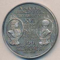 Lapis András (1942-) 1986. "MÉE XVI. Vándorgyűlés / Buda visszafoglalásának 300. évfordulója" Ag emlékérem (36g) T:2