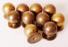 10 db gömb alakú bútordísz,tömör réz, m:2,5 cm