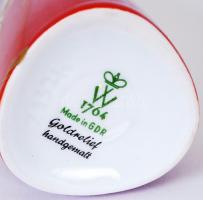 Wallendorf vázácska, kézzel festett, jelzett, hibátlan, m:16 cm