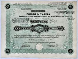 Budapest 1911. "Accordo" Fakiviteli Részvénytársaág ideiglenes részvénye 200K-ról szelvényekkel + 1923. "Kronberger-Féle Faipari Részvénytársaság" részvénye 200K-ról szelvényekkel + 1934. "Forgó És Társa Üvegkereskedelmi és Építőipari Rt Budapest" részvénye 4000P-rőlszelvényekkel T:hajtatlanok, egyiken kis szakadások