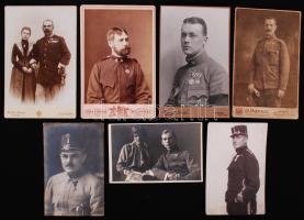 cca 1880-1920 Katonák kitüntetésekkel 13 db nagyrészt kemányhátú fotó / Military photos with medals