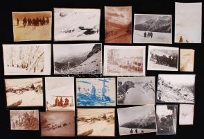 cca 1916 Hegyi vadászok télen 21 db fotó / Hill-shooters in winter military photos