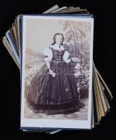cca 1860-1900 21 db keményhátú fotó klf magyar műtermekből / vintage photos