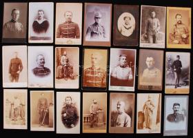 cca 1860-1910 21 db keményhátú katonai fotó klf magyar műtermekből / vintage military photos