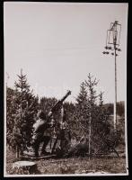 cca 1916 Légvédelmi géppuskás és drótkötélpálya fotó  / WW. I. 12x16 cm