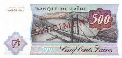 Zaire 1985. 500Z "SPECIMEN" felülnyomással + 1993. 1.000.000Z "SPECIMEN" felülny...