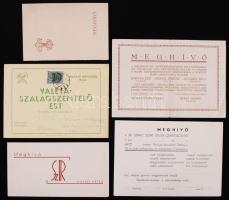 cca 1930-1940 5db meghívó cserkész- és egyéb eseményekre
