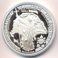 1979. "Szent László / II. János Pál Pápa apostoli áldása" nagyméretű ezüstözött bronz emlé...