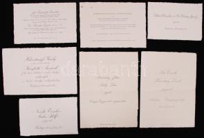 cca 1900-1940 7db esküvői meghívó