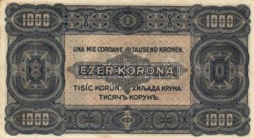 1923. 1000K piros T.W. nyomdahely jelöléssel és "8 FILLÉR - NYOLC FILLÉR" felülbélyegzésse...