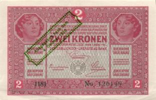 1913. 20K piros "Ausgegeben nach dem 4. Oktober 1920" + 1917. 2K zöld "Ausgegeben nach dem 4. Oktober 1920" felülbélyegzéssel T:II,III