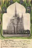 Szolnok Református templom, Art Nouveau litho (Rb)