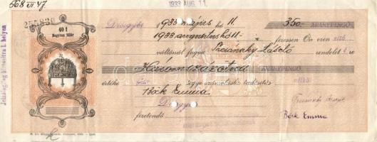 1930-as évek 8db váltó Diósgyőr keltezéssel, egyik kitöltetlen, a többi lyukasztva