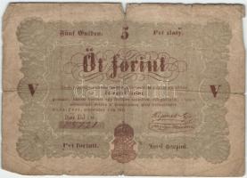 1848. 5Ft "Kossuth bankó" barna T:III-