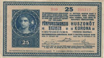 1918. 25K "3110 / 3,5mm" hullámos hátlap T:II-