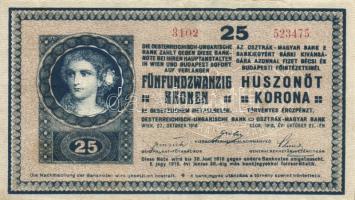 1918. 25K "3102/ 3,5mm" hullámos hátlap T:II-,III