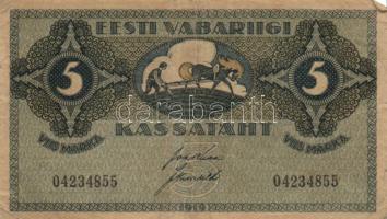 Észtország 1919. 5M T:III Estonia 1919. 5 Marka C:F