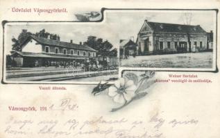 Vámosgyörk vasútállomás, Weiner Bertalan Korona vendéglő és szállodája