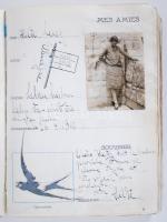 1909-1926 Privát napló, emlékkönyv hölgyismerősök fotójával, jegyekkel, képeslapokkal, emlékekkel