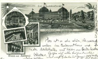 Budapest II. Lukács fürdő litho (EK)