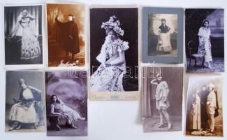 1900-1940 Hölgyek jelmezben, színásznők 9 db fotó