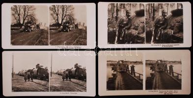 cca 1915 4 db sztereófotó az I. világháborúból / Stereo photos from WW. I.