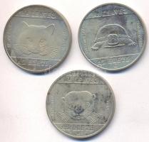 1985. 100Ft 3klf db "Természetvédelem - Vadmacska, Mocsári teknős, Vidra" sor T:exBU