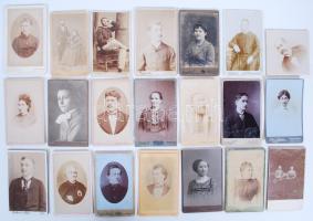 cca 1880-1910 21 db keményhátú fotó klf. műtermekből / 21 photos from different artists