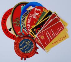 22db magyar és külföldi (francia, dán) bőrönd- és szállodacímke