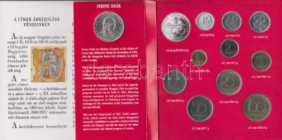 1994. 10f-100Ft 10klf db + 200Ft Ag "Deák" dísztokos szettben T:BU