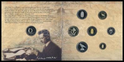 2005. 1Ft-100Ft 7klf db + 10Ft "József Attila" dísztokos szettben T:PP