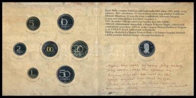 2005. 1Ft-100Ft 7klf db + 10Ft "József Attila" dísztokos szettben T:PP