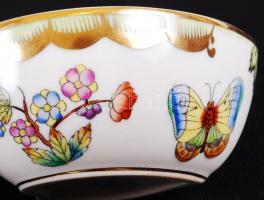 Herendi Viktória mintás szívecskés ékszeres doboz, kézzel festett, jelzett, hibátlan, 8×8 cm / Heren...