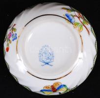 Herendi Viktória mintás ékszeres doboz, kézzel festett, jelzett, hibátlan, d:7 cm / Herend porcelain...