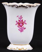 Kézzel festett, Indiai kosár mintás Herendi porcelán hibátlan mini váza. / 
Herend chinaware vase d:...