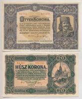 1920. 1K + 10K + 20K + 1923. 50K "Orell Füssli..." T:I,I-,II