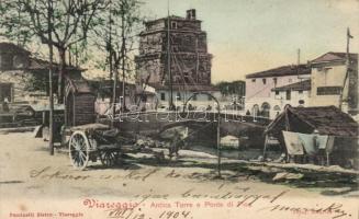 Viareggio old tower and Pisa bridge