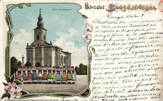 Borosjenő Greek Catholic church litho (EK)
