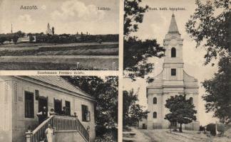 Aszófő Zuschmann Ferenc üzlete, római katolikus templom (kis szakadás / small tear)